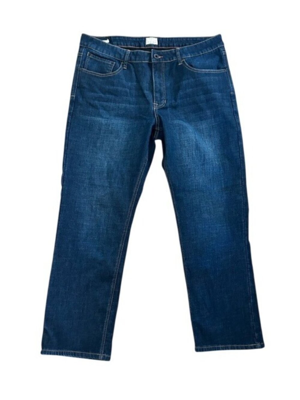 Weatherproof Men's Dark Blue Fleece Lined Straight Fit Denim Jeans 36 Waist